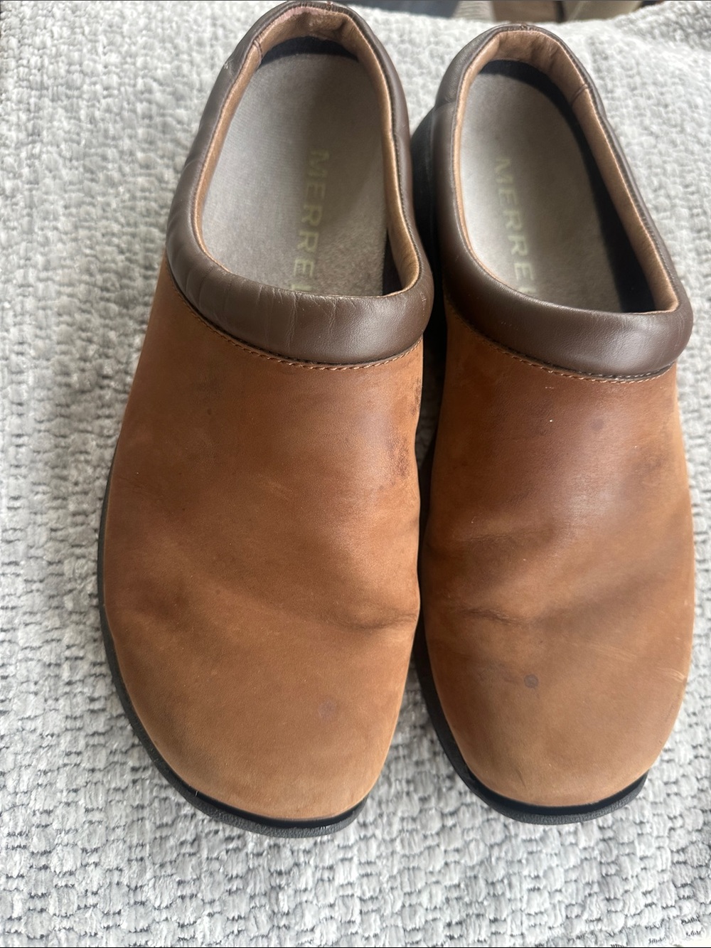 Merrell Men's Brown Leather Slip-On Loafers